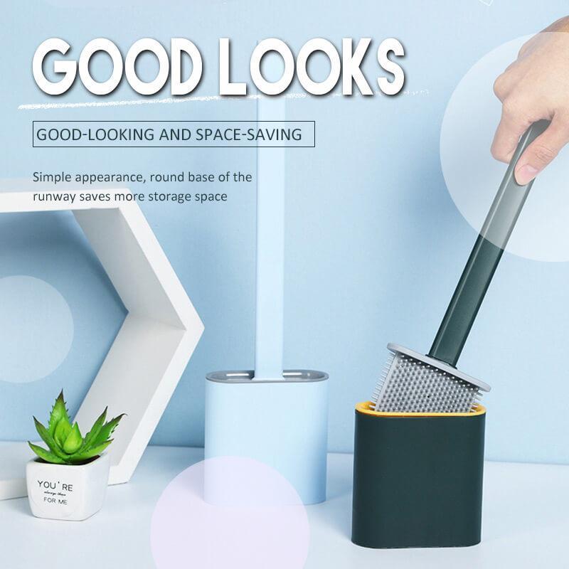 Silicone Bristles Toilet Brush and Holder for Bathroom