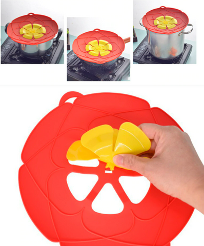 SILICONE SPILL STOPPER POT LID